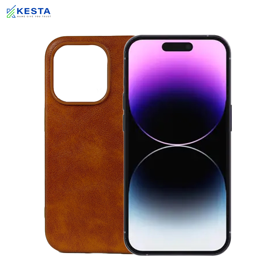 iPhone 14 Pro Max Cover - Brave Brown Leather Case (Waterproof & Dustproof)